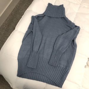 Blue turtleneck